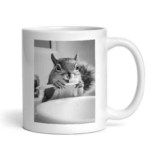 Squirrel Brushing Teeth - Cute Funny Bathroom Animals - Mug - Picture 1 of 4