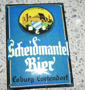 SCHEIDMANTEL BIER-COBURG CORTENDORF-kleines Emailleschild-6,2 x 4,3 cm-184-1921- - Bild 1 von 6