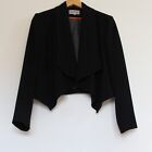 Mary Portas House of Fraser black cropped open front jacket size UK14