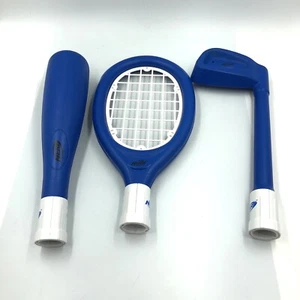 NINTENDO WII NERF SPORTS GAME TENNIS RACKET BASEBALL BAT GOLF CLUB PACK OF 3 - Picture 1 of 10