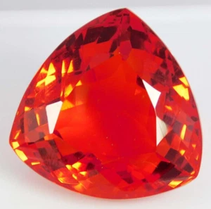 AAA+ 85.65 Ct. Large Mexican Fire Opal Trillion Cut Loose Gemstone @Pendant Gift - Picture 1 of 10