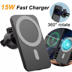 Magnetic Car Wireless Fast Charger Mount Holder For iPhone 16/15/14/13 Pro Max - Picture 1 of 10