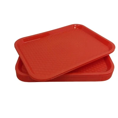 Cafeteria Trays Lot of 8 NEW Orange Plastic 13" x 10" - Image 1 of 4