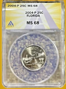 2004 P 25c MS68 Florida State Washington Quarter ANACS Graded Certified - Picture 1 of 2