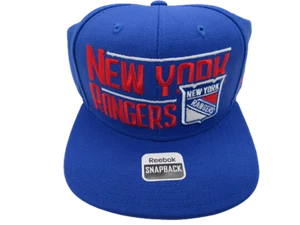 New York Rangers Mens Size OSFA Snapback Flat Brim Blue Reebok Hat - Picture 1 of 8