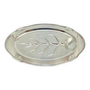 Rogers Ambassador Silver Plated Oval Meat Platter Serving Tray Footed 13x18 - Picture 1 of 11