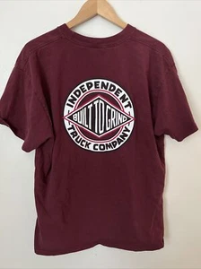CAMISETA INDEPENDENT TRUCK COMPANY BORGOÑA TALLA XL Spellout Vintage 100% Algodón - Imagen 1 de 7