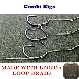 3 Danny Fairbrass Kombi-Rigs Korda Schleife Zopf bereit gebunden Karpfen-Rigs Ausleger Haar - Bild 1 von 5