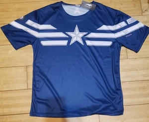 Rogers T-Shirt Maglietta Top XLlarge Poliestere Girocollo Grafica Manica Corta Blu Cap - Foto 1 di 6