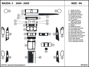 Carbon Fiber Dash Trim Kit for Mazda 3 2004-2009 with Manual gearbox Interior - Picture 1 of 4