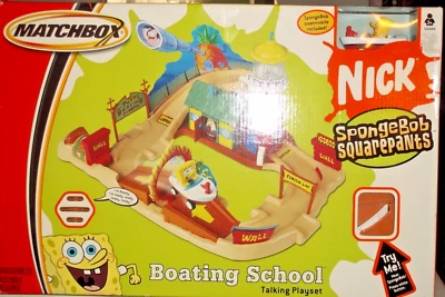 MATCHBOX SPONGEBOB SQUAREPANTS BOATING SCHOOL TALKING PLAYSET WITH TOY CAR - Image 1 of 2