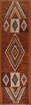 Geometrische Marokkanische 3M Läufer Tribal Woll Teppich Handmade 310cm x 83.8cm - Bild 1 von 4