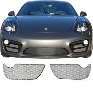 CCG MESH GRILL KIT FOR 2014 - 2016 PORSCHE CAYMAN S GRILLE PRE-CUT 2 PIECE BLACK - Picture 1 of 8
