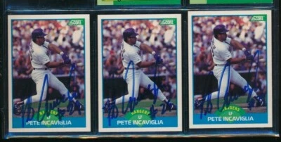 1989 Score #201 Pete Incaviglia signed autograph auto blue sharpie tough swsw6 - Image 1 of 3