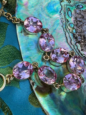 Charles Albert Faceted Pink Lab Sapphire & Alchemia Gold Handcrafted Bracelet - Image 1 of 4