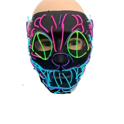 El Wire Cat Mask  Halloween LED Mask - Image 1 of 2