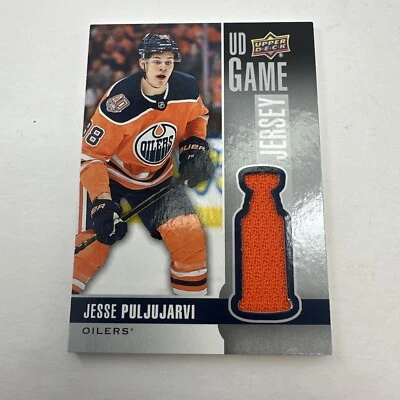 2019-20 Upper Deck #GJ-JE Jesse Puljujarvi UD Game Jersey Relic Card Patch - Image 1 of 4