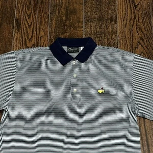Mens Masters Collection Stripe Green Polo Golf Shirt Sz. L  - Picture 1 of 2
