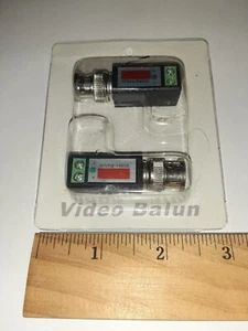 2PCs Black Video Balun Transceiver BNC Male UTP CAT5 Adapter for Camera CCTV USA - Picture 1 of 10
