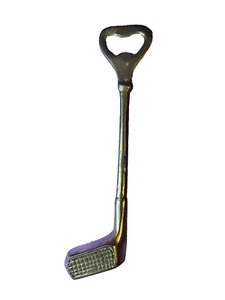 Golf Club Bottle Opener Brass Paperweight Vintage Barware 6 Inch Golfer Desk Bar - Picture 1 of 9