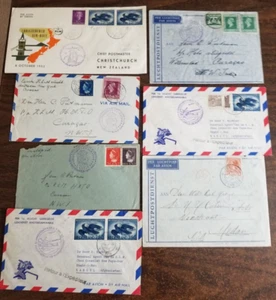 Netherlands- 7 Flight Covers(1940s-50s)to DEI,NZ,Afghanistan,Curacao - Picture 1 of 2