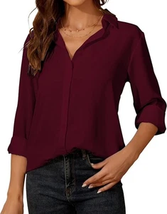 Camicia donna YAMANMAN abbottonata manica lunga classica top colletto lavoro GRANDE - Foto 1 di 6
