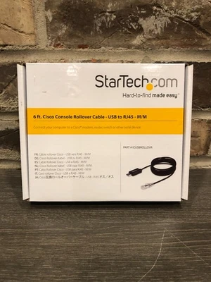 StarTech 6ft Cisco USB Console Cable, M/M USB to RJ45 Rollover Cable, Black - Image 1 of 4