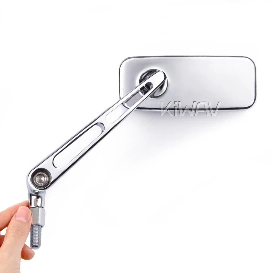 pair chrome mirrors aluminum cnc fits Harley-Davidson softail dyna v-rod - Image 1 of 4