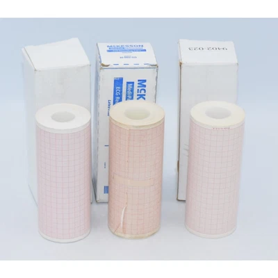 Papel de impresora de grabación térmica ECG ECG rejilla completa 108 mm x 75 pies x 3 rollos Foto 1 de 3