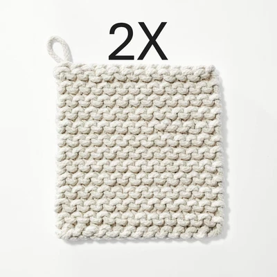(2X) 7" Rope Trivet Marled Light Gray - Figmint: Reversible Pot Holder New - Image 1 of 4