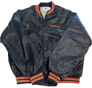 Vtg Cincinnati Bengals Chalk Line Bomber Jacket Mens Sz L Made In USA 90s - Picture 1 of 12