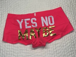 VINTAGE VICTORIAS SECRET PINK COTTON FOIL GRAPHIC PANTY SHORTIE M - Picture 1 of 4