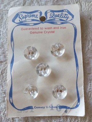 Lovely Supreme Quality Vintage Round Genuine Crystal Shank Buttons 1/2"Germany - Image 1 of 4