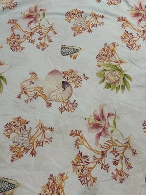 Pottery Barn Captiva Shell Coral KING Duvet Cover Beach Nautical Floral - Image 1 of 4