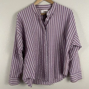 Camisa Xirena Mujer S Rayas Tapeta Oculta Abotonada Grande - Imagen 1 de 5