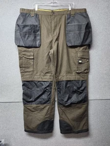 CAT Cargo Pants 46x32 Canvas Straight Leg Workwear Cargo Tool Pockets - Picture 1 of 7