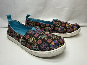 Toms Damen-Slipper Größe 4 Blumenmuster Sugar Skull Canvas-Flats bequem - Bild 1 von 10