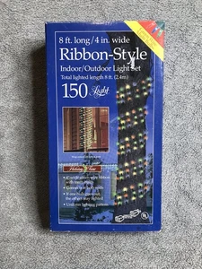 MultiColor 150 Light Sets Indoor/Outdoor Ribbon Style Tree Lights Holiday Time - Picture 1 of 8