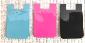Silicone Pocket Sticker 3M Adhesive Stick-on ID Credit Card Holder 3Pack, Iphone - Picture 1 of 6