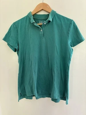 Croft&Barrow The Classic Polo Womens 100% Cotton Short Sleeve Shirt Ocean Mist M - Image 1 of 4