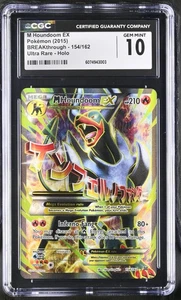 (PSA) CGC 10 M Houndoom ex Breakthrough Full Art Holo Pokemon Card #154 Gem Mint - Picture 1 of 3
