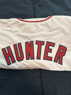 Camiseta autografiada por Torii Hunter Los Angeles Angels Beckett BAS Witness Auto Foto 1 de 3