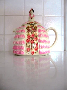 vintage 30s PINK English Sadler Ye Daintee Laydee Chintz figural lady teapot - Picture 1 of 5