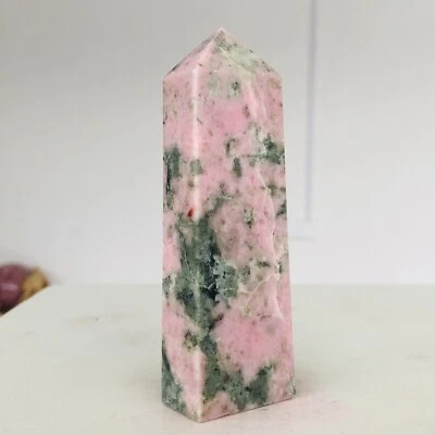 189g Natural America Pink Rhodonite Quartz Crystal Obelisk Mineral Healing D927 - Image 1 of 4