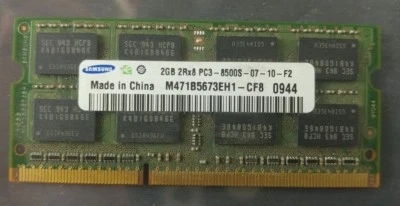 Samsung 2GB 2Rx8 PC3-8500S Laptop Memory Ram M471B5673EH1-CF8  - Image 1 of 2