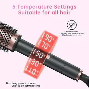 3in1 Thermal Round Brush For Curls 1.2/1.5/1.75 Inch Heated Multiple Tempture - Picture 1 of 6