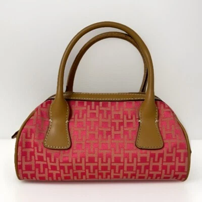Y2K Tommy Hilfiger Mini Duffle Monogram Purse Pink - Image 1 of 4
