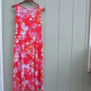 Susan Graver Midi Dresses Womens XS Liquid Knit Sleeveless Coral Bloom stretchy - Picture 1 of 12