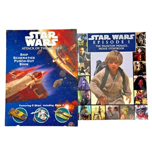 Star Wars Attack of the Clones Ship Schematics Punch-Out Book & Phantom Menace - Imagen 1 de 16
