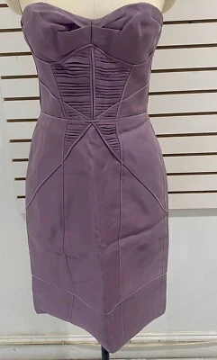 Vestido sin tirantes J. Mendel lavanda púrpura seda bustier talla 42 se adapta a 6 EE. UU. Foto 1 de 4
